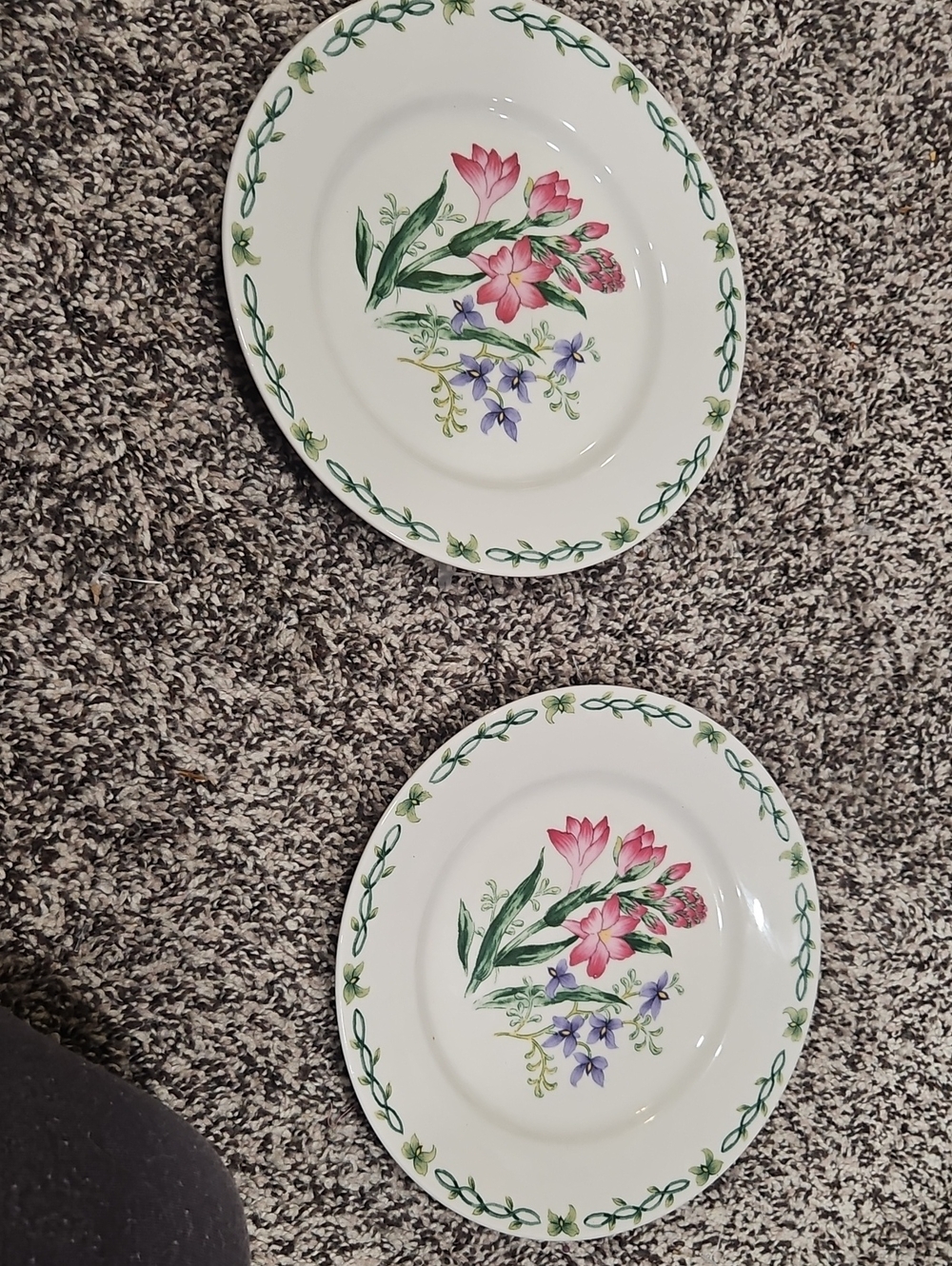 Thompson Pink & Green Floral Dessert Plates (Set of 2)